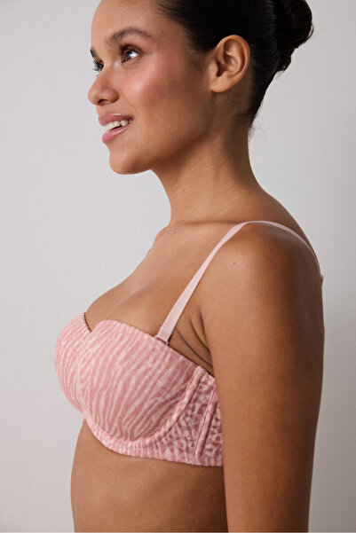 Penti Világos Dusty Rose Bloom Lace Recovery Underwire pánt nélküli melltartó