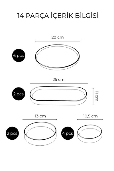 Kitchen Life Set de mic dejun stivuibil, 14 bucăți, pentru 6 persoane - Farfurie de prezentare pentru micul dejun