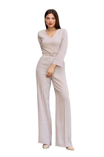 lodmela Nursel Ergin Special Design Jumpsuit 6050-Stone