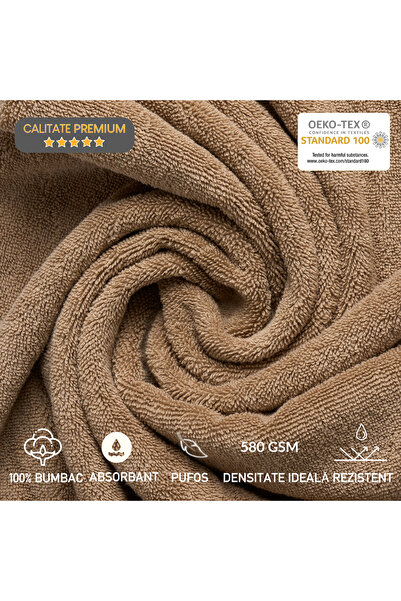 OEM Set 6 premium towels, Pure Terry, 100% cotton, 580gr/m2, very soft, OEKO-TEX certified