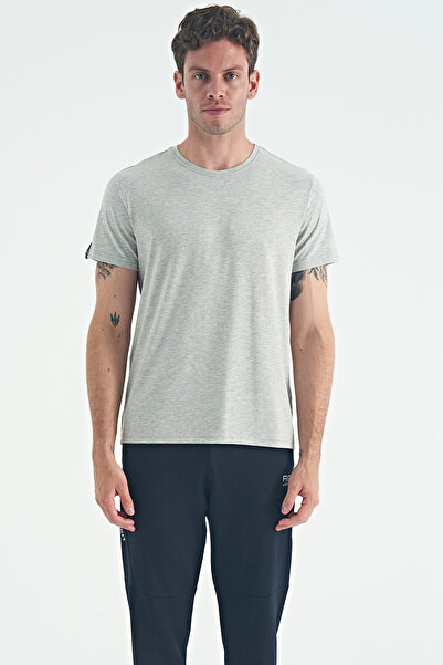 AIR JONES Tricou Calvin Grey Melange Basic pentru bărbați - 88245