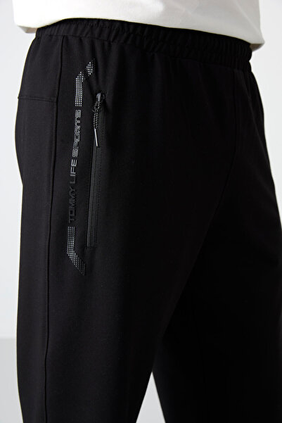 TOMMY LIFE Siyah Fermuar Cepli Standart Kalıp Klasik Paça Erkek Kapri - 83091