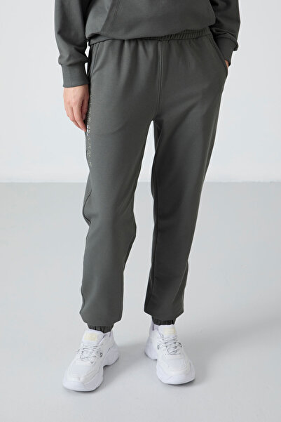 TOMMY LIFE Çağla Hooded Kangaroo Pocket Oversize Rubber Leg Women's Tracksuit Set - 95288