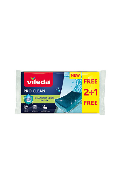 Vileda 3-Pack Pro Clean Flat Dish Sponge