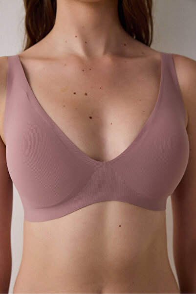 Penti Dusty Rose Fit Seamless Underwire nélküli, levehető, fedett, mélyen dekoltált melltartó