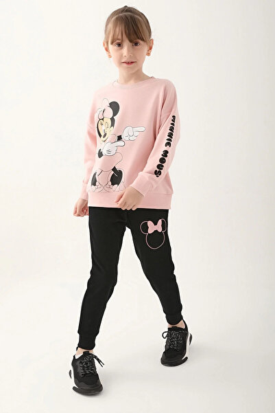 Minnie Mouse KIZ ÇOCUK EŞOFMAN TAKIMI - PUDRA