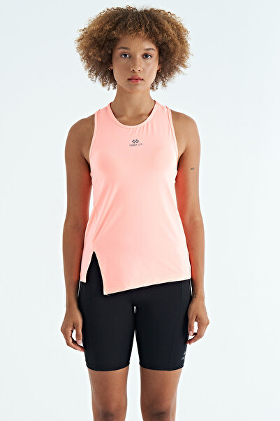 TOMMY LIFE Crochet Slit Detailed O Neck Zero Sleeve Standard Mold Women's Sports Undershirt - 97256