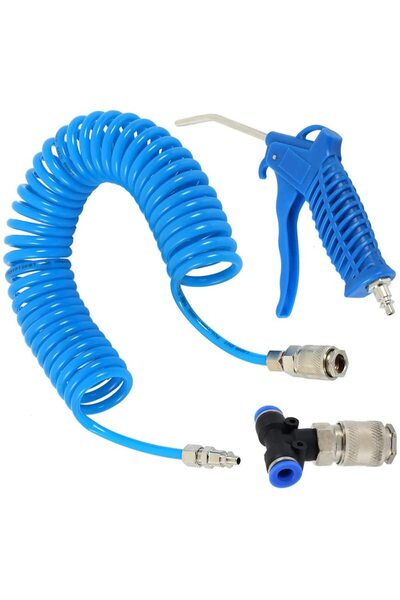 Jack Air blow gun set, 5 m spiral hose, T-connector for truck