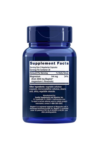 Life Extension Neuro-Mag Magnesium L-Threonate Magnesium L-Treonat 2000 Mg Magtein Brain Health Memory Function