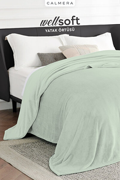 Calmera Wellsoft Double Bedspread | Ultra Soft & Lightweight | Plush | 200 × 220 cm - Green
