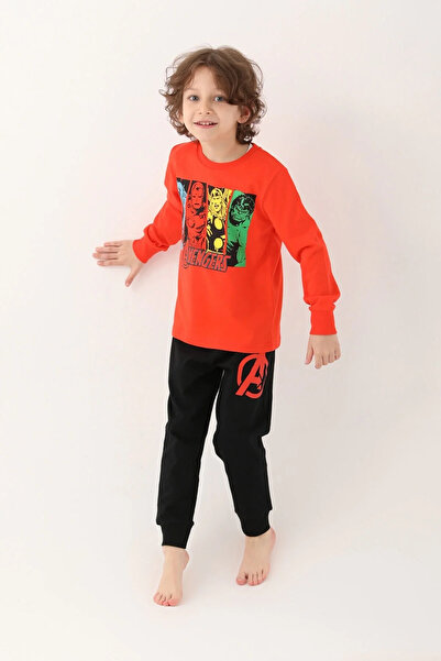 AVENGERS Σετ πιτζάμες με μακρυμάνικο αγόρι με λουλούδια ρόδι
