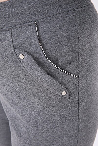 TOMMY LIFE LargE SizE Gray MElangE SwEatPants - ComfortaBlE Form, PockEt, Classic LEg - 94017