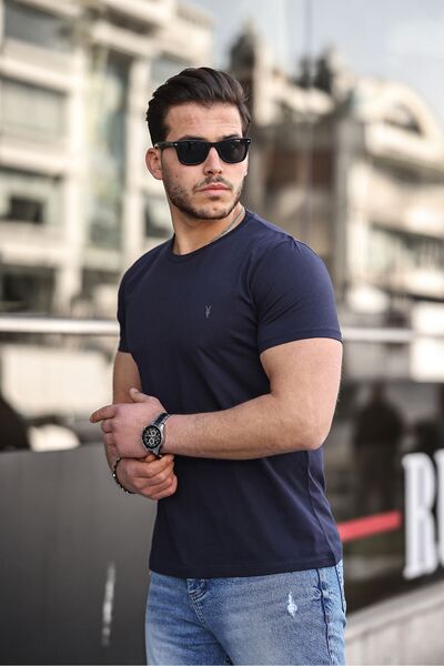 COMBİNE MİCHAİL Men's 100% Cotton Breathable Crew Neck Standard Fit Regular Fit T-shirt