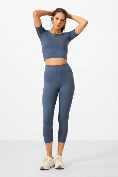 TOMMY LIFE Set cu colanți pentru femei cu talie înaltă, slim fit, capri și crop - 95285