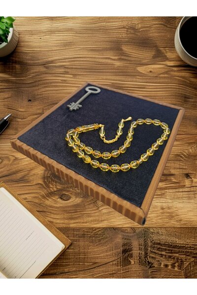 Anemore Collection سبحة كهرمان كايا داملا بقطع أبيض أصلي هدية عيد الأب T-841