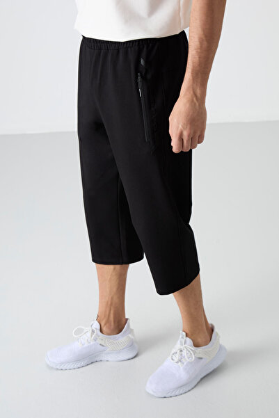 TOMMY LIFE Siyah Fermuar Cepli Standart Kalıp Klasik Paça Erkek Kapri - 83091