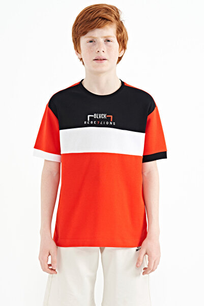 TOMMY LIFE Tricou oversize pentru băiat cu broderie Fiesta Color Transition -...