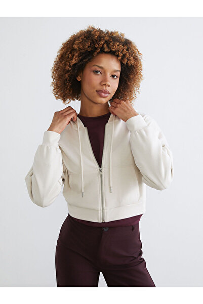 LC Waikiki New Season Hooded Women's Zippered Sweatshirt