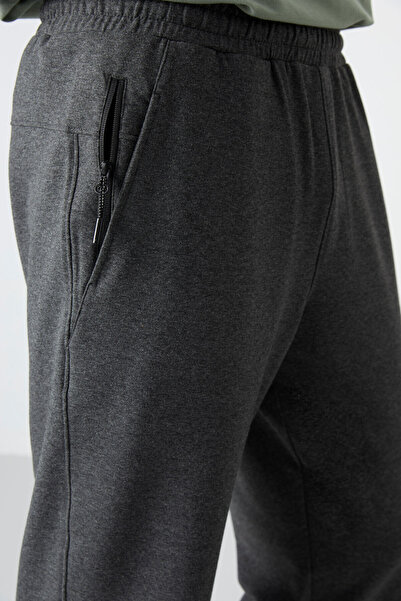 TOMMY LIFE Antrasit Melanj Ön Cep Detaylı Standart Kalıp Klasik Paça Erkek Kapri - 83092