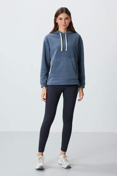 TOMMY LIFE Anthracite High Waist Thermal Slim Fit Narrow Leg Women's Leggings - 94577