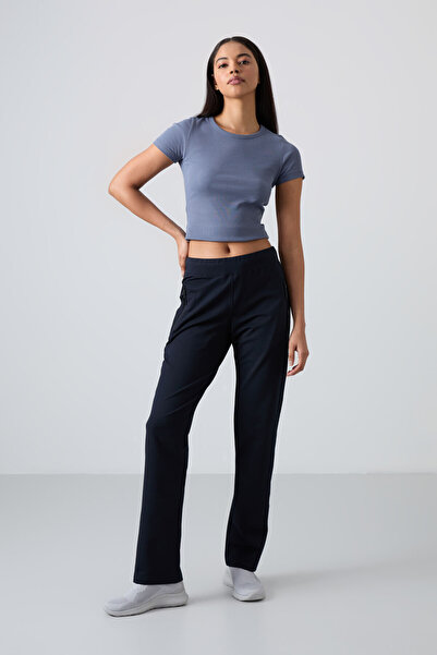 TOMMY LIFE Γυναικεία αθλητική φόρμα κλασικής φόρμας με φερμουάρ μπλε Navy άνετη φόρμα - 94195