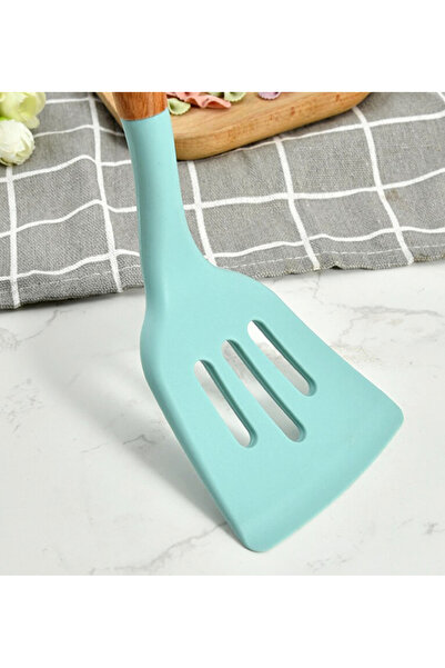 OEM Set of 12 kitchen utensils Wood/Silicone Green