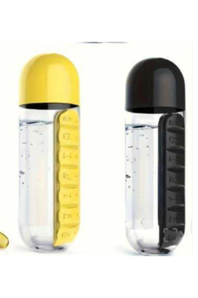 OEM Sticlă de apă cu organizator de pastile 600 ml