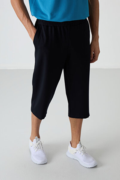 TOMMY LIFE Lacivert Pamuklu Yumuşak Dokulu Standart Fit Nakışlı Erkek Kapri - 83102