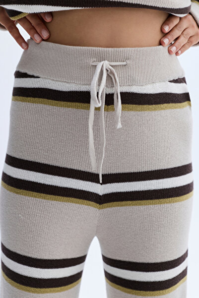 Mudo Striped Wide Leg Tie-Waist Tricot Pants