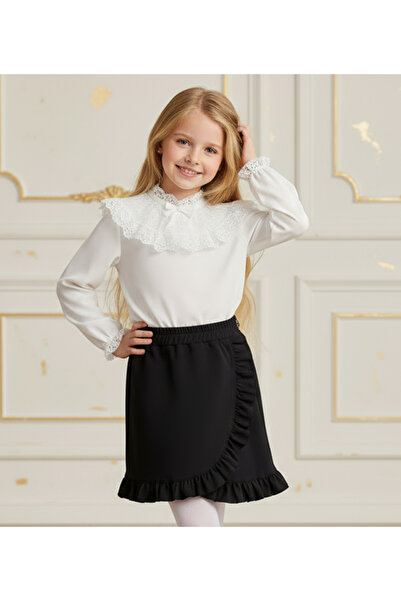 By Piera 0626 Model Fusta scurtă cu volane pentru fetiță