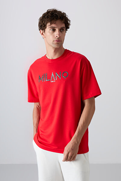 TOMMY LIFE Ανδρικό μπλουζάκι με στάμπα Fiesta Cotton Thick Soft Texture Oversize Fit - 88345