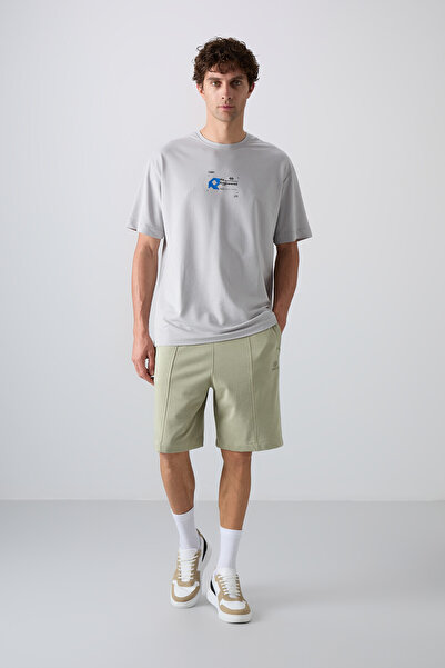 TOMMY LIFE شورت رجالي أساسي مريح من القطن السميك الناعم - 81261