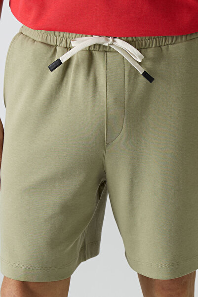 AIR JONES Açık Çağla Pamuklu Kalın Yumuşak Dokulu Comfort Fit Basic Erkek Şort - 81274