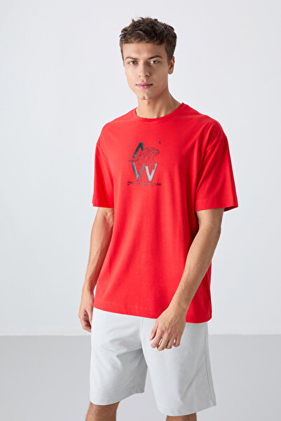 TOMMY LIFE Ανδρικό μπλουζάκι με στάμπα Fiesta Cotton Thick Soft Texture Overs...