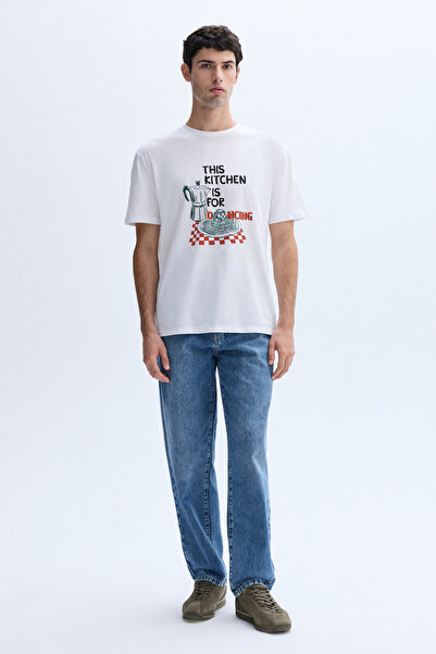 Mudo Comfort Fit Printed Crew Neck T-Shirt