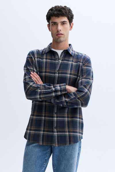 Mudo Plaid Regular Fit Long Sleeve Shirt