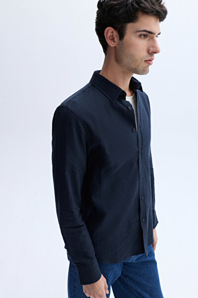 Mudo Regular Fit Textured Long Sleeve Shirt