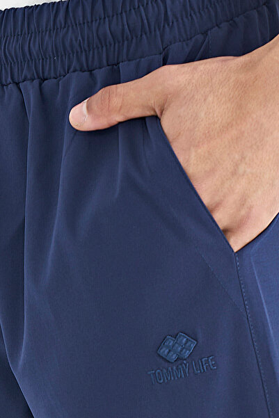 TOMMY LIFE İndigo Yan Cep Detaylı Lastikli Erkek Şort - 81238