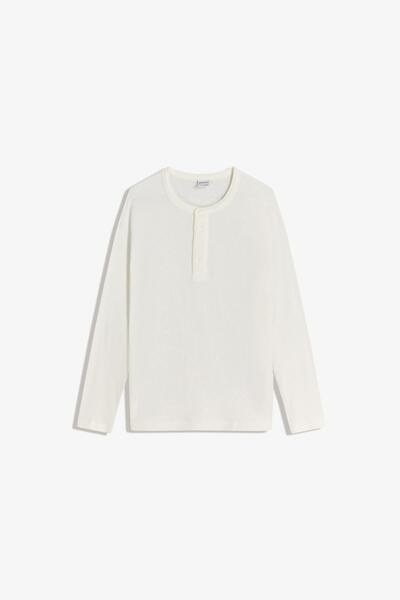 Bershka Long-sleeve slim-fit Henley collar T-shirt