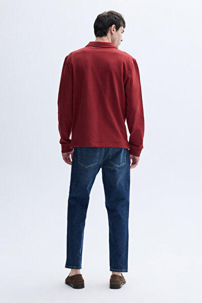 Mudo Loose Fit Buttoned Stand-Up Collar Sweatshirt