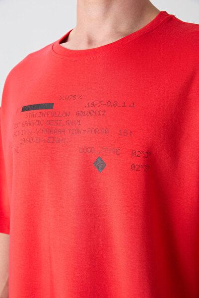 TOMMY LIFE Ανδρικό μπλουζάκι με στάμπα Fiesta Cotton Thick Soft Texture Oversize Fit - 88326