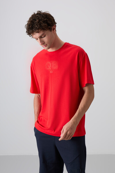 TOMMY LIFE Fiesta Pamuklu Kalın Yumuşak Dokulu Oversize Fit Baskılı Erkek T-S...