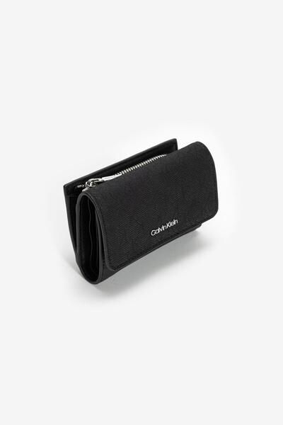 Calvin Klein Black Women's Wallet with Ck Monogram Logo - Cash with Coin Holder Compartment K60K 612829 -0Gj