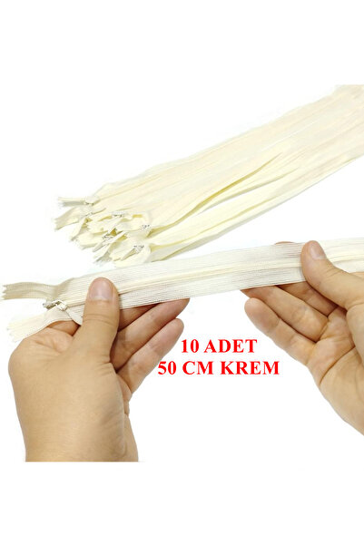 Kezban Tekstil Fermoar Crem Ascuns 50 Cm 10 Bucăți