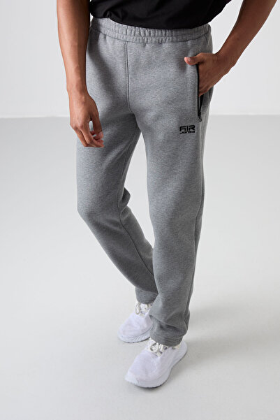 AIR JONES Carlo Gray Melange Padded Men's Tracksuit Bottom - 84942