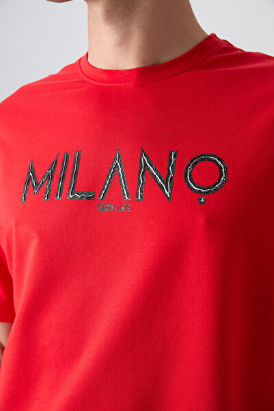 TOMMY LIFE Ανδρικό μπλουζάκι με στάμπα Fiesta Cotton Thick Soft Texture Oversize Fit - 88345