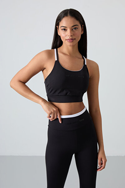 TOMMY LIFE Siyah Esnek Standart Fit Performans Kadın Tayt Takım - 95333