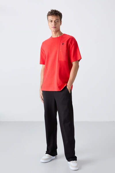 TOMMY LIFE Fiesta Cotton Thick Surface Textured Oversize Fit Printed Men's T-Shirt - 88338