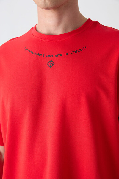 TOMMY LIFE Ανδρικό μπλουζάκι με στάμπα Fiesta Cotton Thick Soft Texture Oversize Fit - 88343