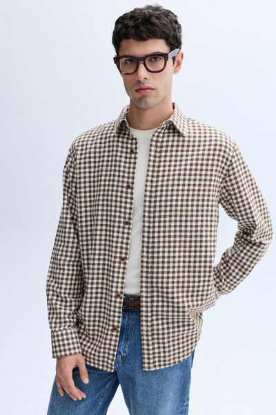 Mudo Plaid Regular Fit Long Sleeve Shirt